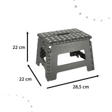 Ikonka Art.KX4404_1 Neslystanti sulankstoma taburetė 22cm tamsiai pilka