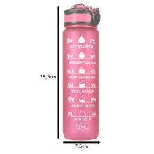 Ikonka Art.KX4398_1 Vandens butelis bidonas 1l rožinės spalvos