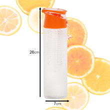 Ikonka Art.KX4391_2 Water bottle with fruit insert 800ml orange