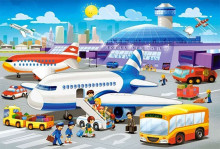 Ikonka Art.KX4373 CASTORLAND Puzzle 40 pieces Maxi A Day at the Airport 4+