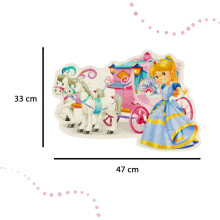 Ikonka Art.KX4368 CASTORLAND Puzzle 12 gabaliņu Princess Carriage - Princess and Carriage 3+
