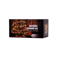 Ikonka Art.KX4352_1 LED lente 10m 100LED Ziemassvētku eglīte iedegas Ziemassvētku rotājumi auksti balta ar baterijām
