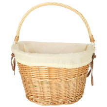 Ikonka Art.KX4337_1 Wicker basket for bicycle front basket braided insert white