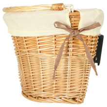 Ikonka Art.KX4337_1 Wicker basket for bicycle front basket braided insert white