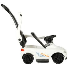 Ikonka Art.KX4413_1 Automobilinis vežimėlis su garsu ir šviesomis, baltas