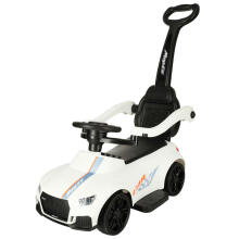 Ikonka Art.KX4413_1 Automobilinis vežimėlis su garsu ir šviesomis, baltas