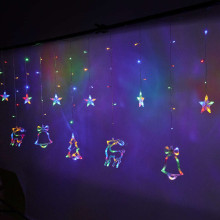 Ikonka Art.KX4281_2 LED reindeer curtain lights 2.5m 138LED multicolour