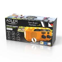 Ikonka Art.KX4036 Adler AD 1197 Portable solar crank tourist radio camping 3 ways to charge torch torch SOS signal 1200mAh