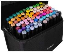 Ikonka Art.KX3911 Double-sided alcohol markers in case 80 + stand