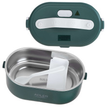 Ikonka Art.KX4124 Adler AD 4505 green Food container heated lunch box set container separator spoon 0.8L 55W