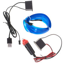 Ikonka Art.KX4956_1 LED aplinkos apšvietimas automobiliui / automobilio USB / 12V juosta 3 m mėlyna