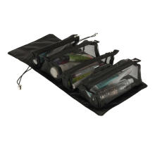 Ikonka Art.KX4107_1 Folding cosmetic bag travel detachable roll-up 4in1 large capacity portable black