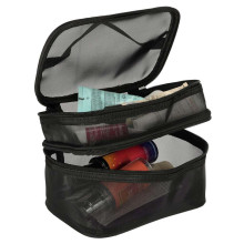Ikonka Art.KX4106 Cosmetic travel organiser folding pile for storing cosmetics accessories black