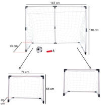 Ikonka Art.KX4876 Vaikų futbolo vartai 2in1 143x110x70cm