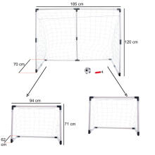 Ikonka Art.KX4875 Futbolo vartai vaikams 2in1 185x120x70cm