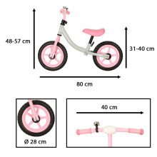 Ikonka Art.KX4544_2 Trike Fix Balance cross-country bicycle white and pink