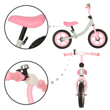 Ikonka Art.KX4544_2 Trike Fix Balance distanču velosipēds baltā un rozā krāsā