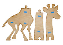 Ikonka Art.KX3874 Wooden giraffe growth measure 125 cm natural wood + chalkboard 32 x 44 cm
