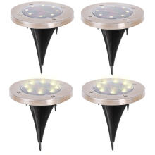 Ikonka Art.KX4964 Saulės žemės sodo viršutiniai žibintai 8LED 4 vnt. šiltos baltos spalvos