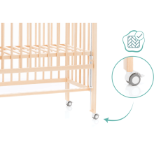Fillikid Bedside Crib Nino  Art.555-00 Natur Деревянная детская кроватка 90 х 45 cm