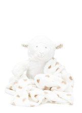 Fillikid Plush Toy With Blanket - Lamb Art.5337-01 Augstvērtīga bērnu kokvilnas sedziņa (sega)/plediņš 75x90 cm