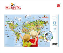 KidyBox Art.UPWM-2840/LV01 Spēle Pasaules karte ĢEOGRĀFIJA LV / EST / LT / ENG valodās