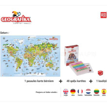 KidyBox Art.UPWM-2840/LV01 Game World map GEOGRAPHY in LV / EST / LT / ENG languages