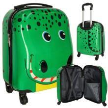 Ikonka Crocodile Art.KX3963_1 Vaikiškas kelioninis lagaminas ant ratukų krokodilas