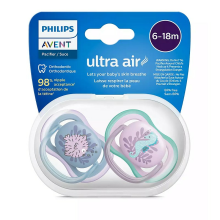 Philips Avent Ultra Air  Art.SCF085/61  Пустышка силиконовая 6-18м, BPA-Free (2 шт.)