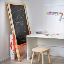 Made in Sweden Art.304.889.66 Big Wooden doubble sided kids Chalk board aukštos kokybės medinė piešimo lenta „Molbertas“