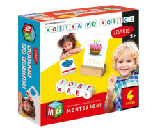 Ikonka Art.KX3649 Montessori lavinamasis žaislas Kubelių rašymas 4 kubeliai 5+ MULITGRA