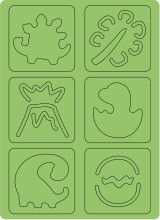 AVENIR Nutrinamų kortelių rinkinys su trafaretais „Dinozaurai“