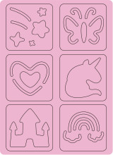 AVENIR Scratch set with stencil: Unicorns