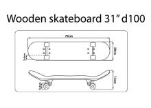 BIG WOODEN SKATEBOARD D100 MARVEL STAMPS