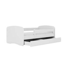 Bed babydreams white without pattern with drawer with non-flammable mattress 160/80