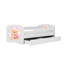 Bed babydreams white teddybear butterflies with drawer with non-flammable mattress 160/80