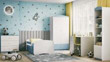 Babydreams blue bed without a pattern, without a drawer, mattress 180/80