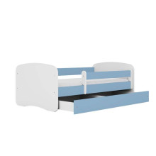 Babydreams blue bed without a pattern with a drawer, mattress 160/80