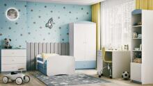 Babydreams blue bed without a pattern with a drawer, mattress 160/80