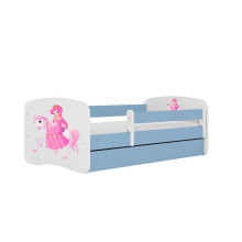 Bed babydreams blue princess on horse with drawer with mattress 180/80