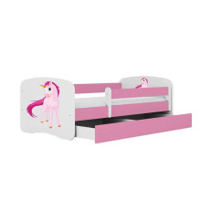 Bed babydreams pink unicorn with drawer with non-flammable mattress 160/80