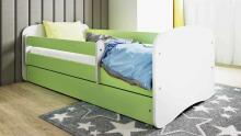Babydreams bed, green, without a pattern, without a drawer, mattress 160/80