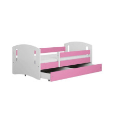 Bed classic 2 pink with drawer with non-flammable mattress 180/80