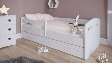 Bed Julia white with drawer with non-flammable mattress 160/80