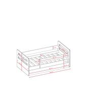 Bed tomi white with drawer with non-flammable mattress 180/80