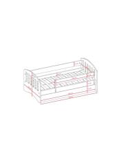 Classic 1 blue bed without drawer, without mattress 160/80