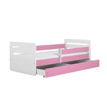 Bed tomi pink with drawer with non-flammable mattress 160/80
