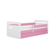 Bed tomi pink with drawer with non-flammable mattress 160/80