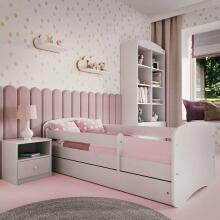 Babydreams white bed without a pattern with a drawer, coconut mattress 180/80