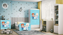 Bed babydreams white frozen land with drawer with non-flammable mattress 160/80